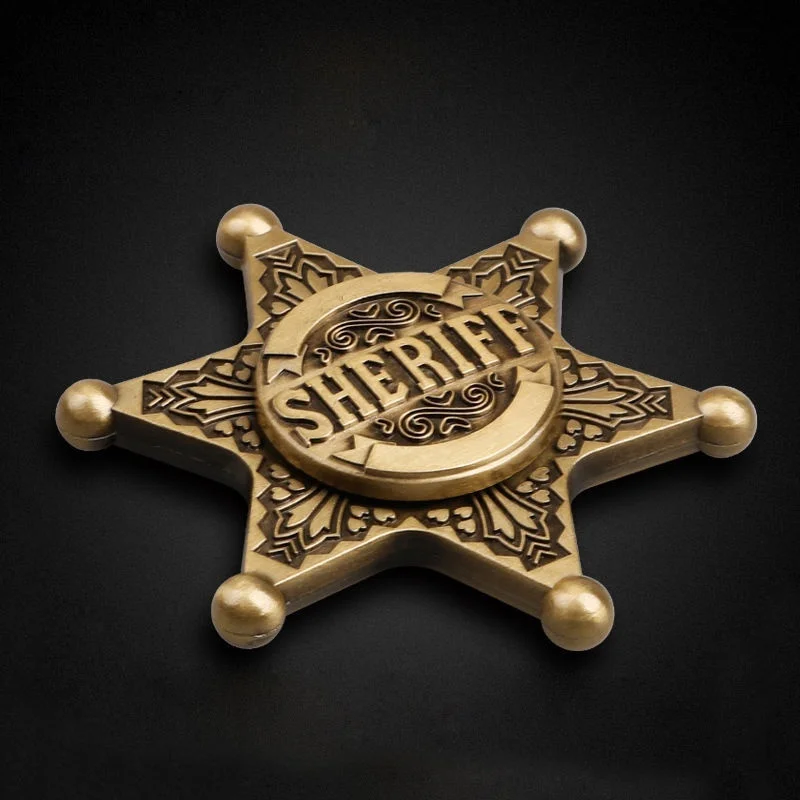 

Hot Sales Toys Sheriff Pattern Hand Spinners Fidget Spinner Long Time Brass Toy Gift Finger