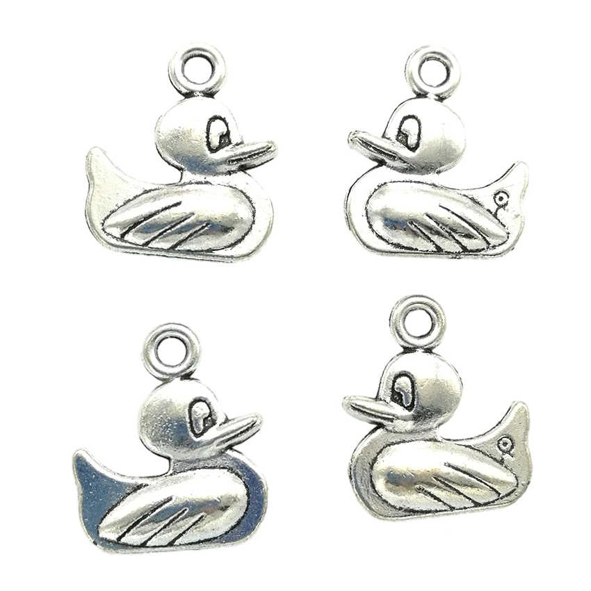 

8pcs Antique Silver Color Duck Pendants Charms for Jewelry Making 19*11mm