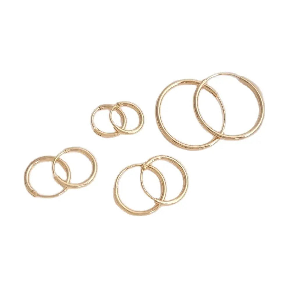 

14K Gold Filled Plating European and American earrings, thin rings, round earrings, diy hand earrings