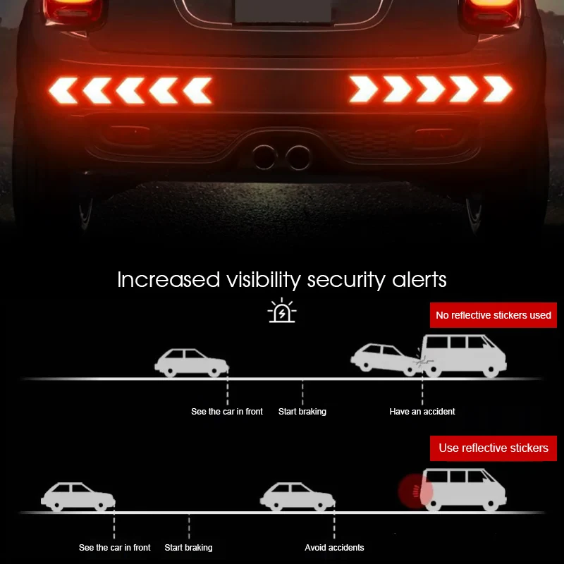 Светоотражающая лента со стрелками для велосипеда 10 шт. предупреПредупреждение