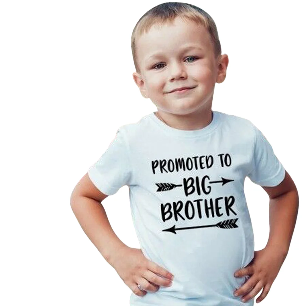 Lovey Promoted To Big Brother Kids Tshirt Boys Tops Summer Short Sleeve Toddler Boy Shirt Casual Children Clothing T Shirt