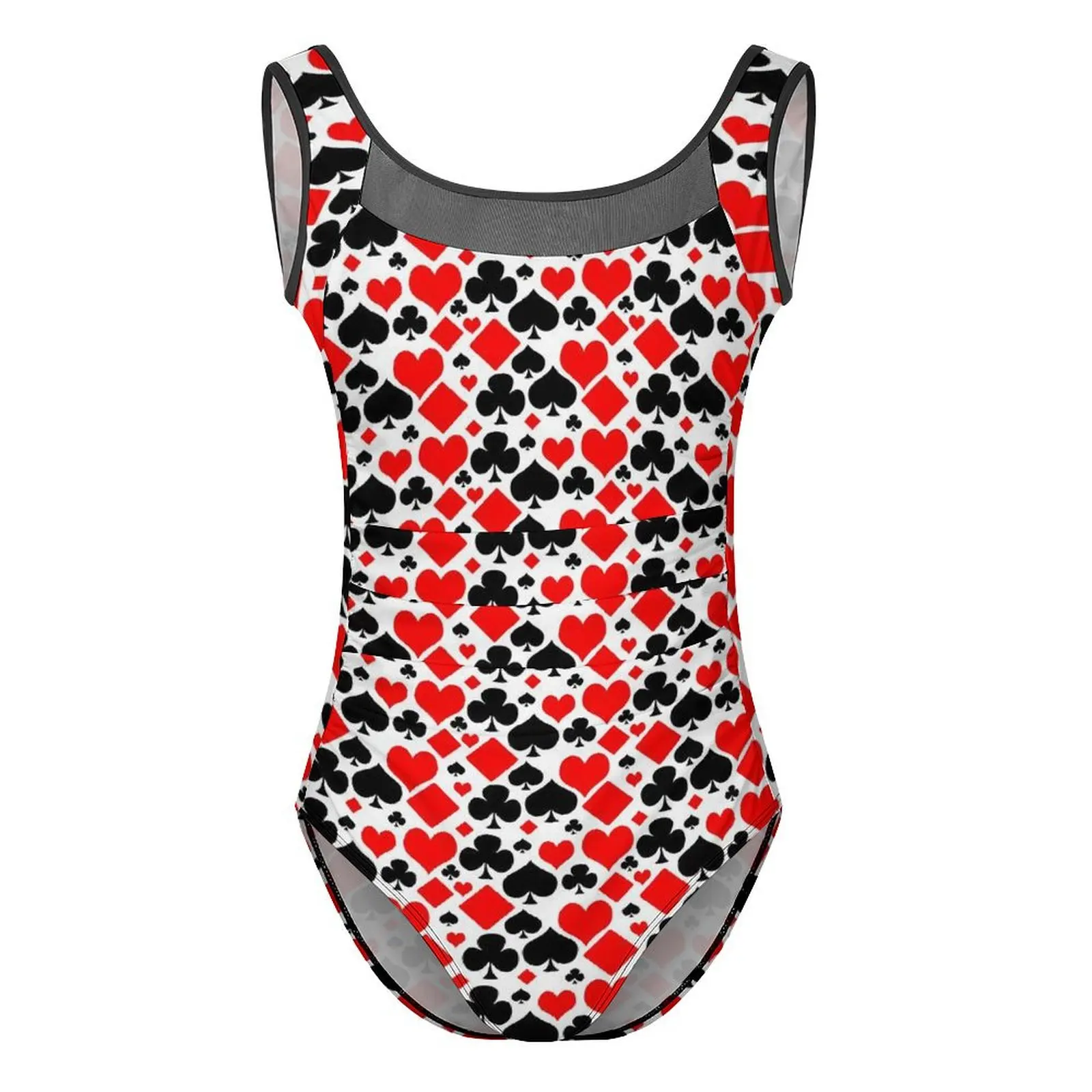 Купальник с карточками для покера купальники сердечками и пиками пуш-ап цельный