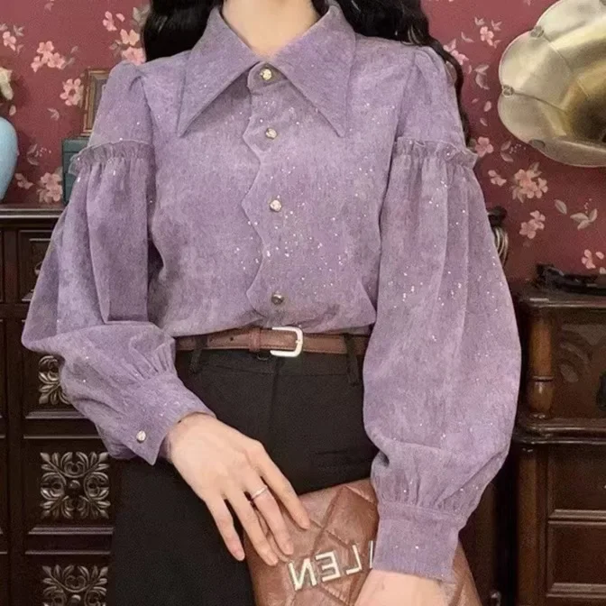 Топ Purpleshirt женская осенняя коллекция 2024 модная универсальная простая элегантная