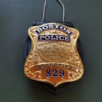 american metal pd badge boston detect badge gold accessories film and television props