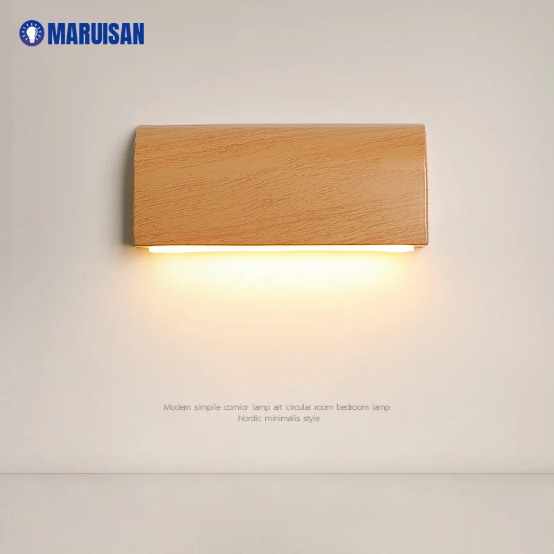 

Wooden LED Wall Lamps Bedroom Bedside Living Room Balcony Corridor Indoor Lighting Lights Home Decoration Lusters Drop Shipping