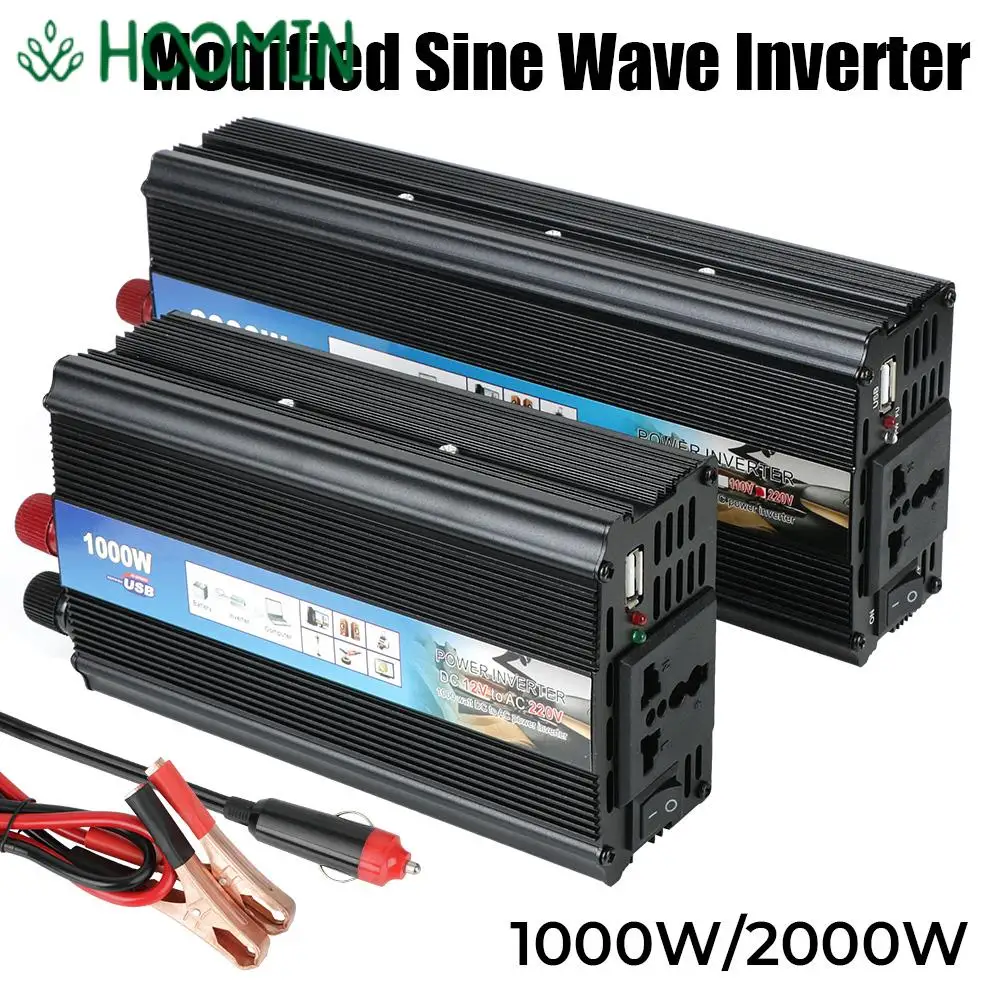 

Универсальный автомобильный преобразователь напряжения, 1000 Вт, 2000 Вт, 12 В постоянного тока в 220 В переменного тока с зарядным устройством USB, модифицированный синусоидальный инвертор, инвертор мощности
