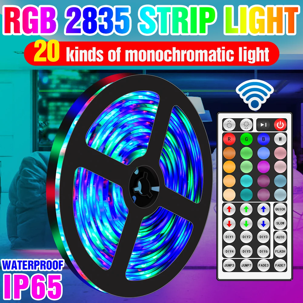 

12V LED Strip RGB Neon Lights Christmas Decoration Ribbon Leds Tape Waterproof Flexible Diode For Holiday Party Atmosphere Lamp