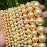 6 20mm gold yellow shell pearl loose beads 15 5inch per strand%c2%a0for diy jewelry making