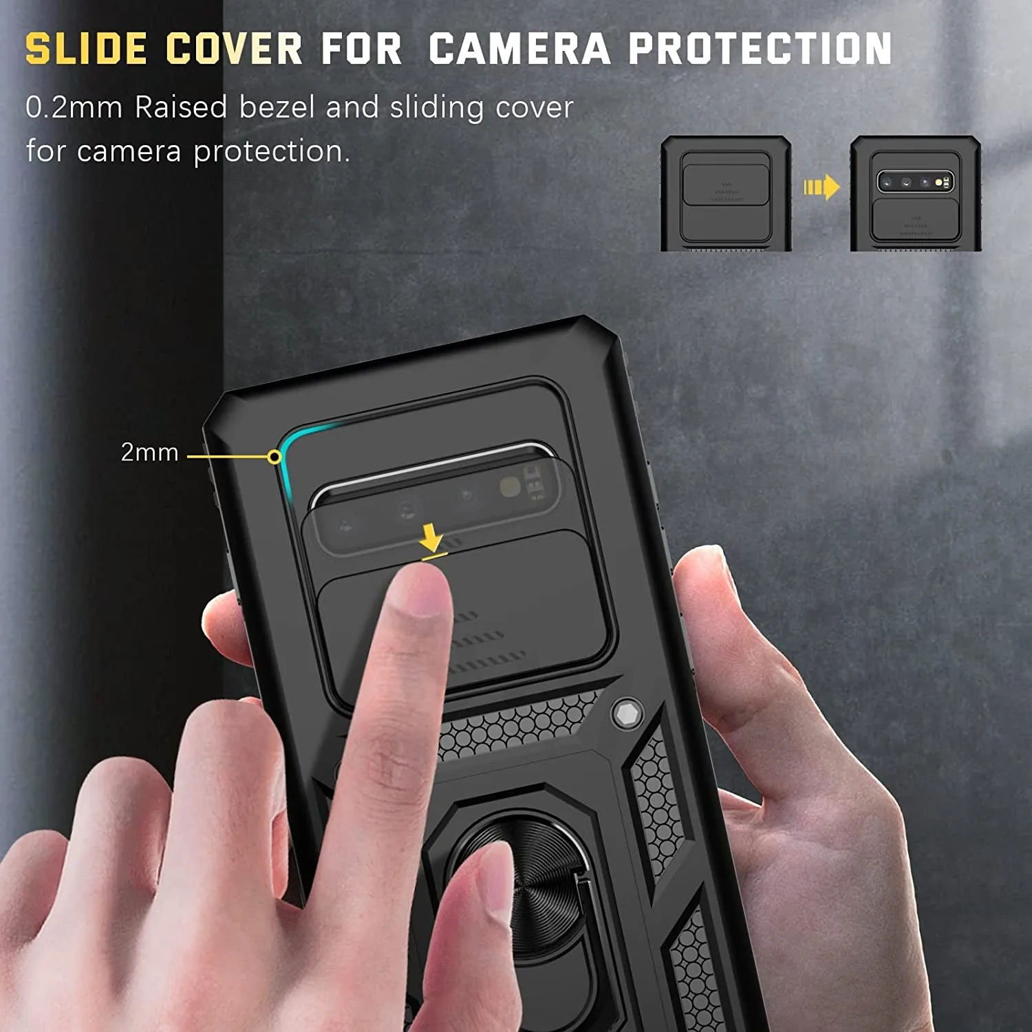 Case For Samsung S10 Plus S23 S22 S21 S20  FE Plus Ultra  A73 A53 A13 A03S Military-Grade Protection Phone Slide Camera Cover