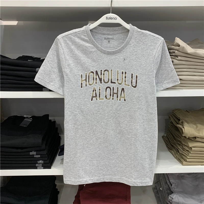 Banney Road Summer New Trendy Letters Print Short sleeve T-shirt Men's Cotton Half Sleeve Top 8802279