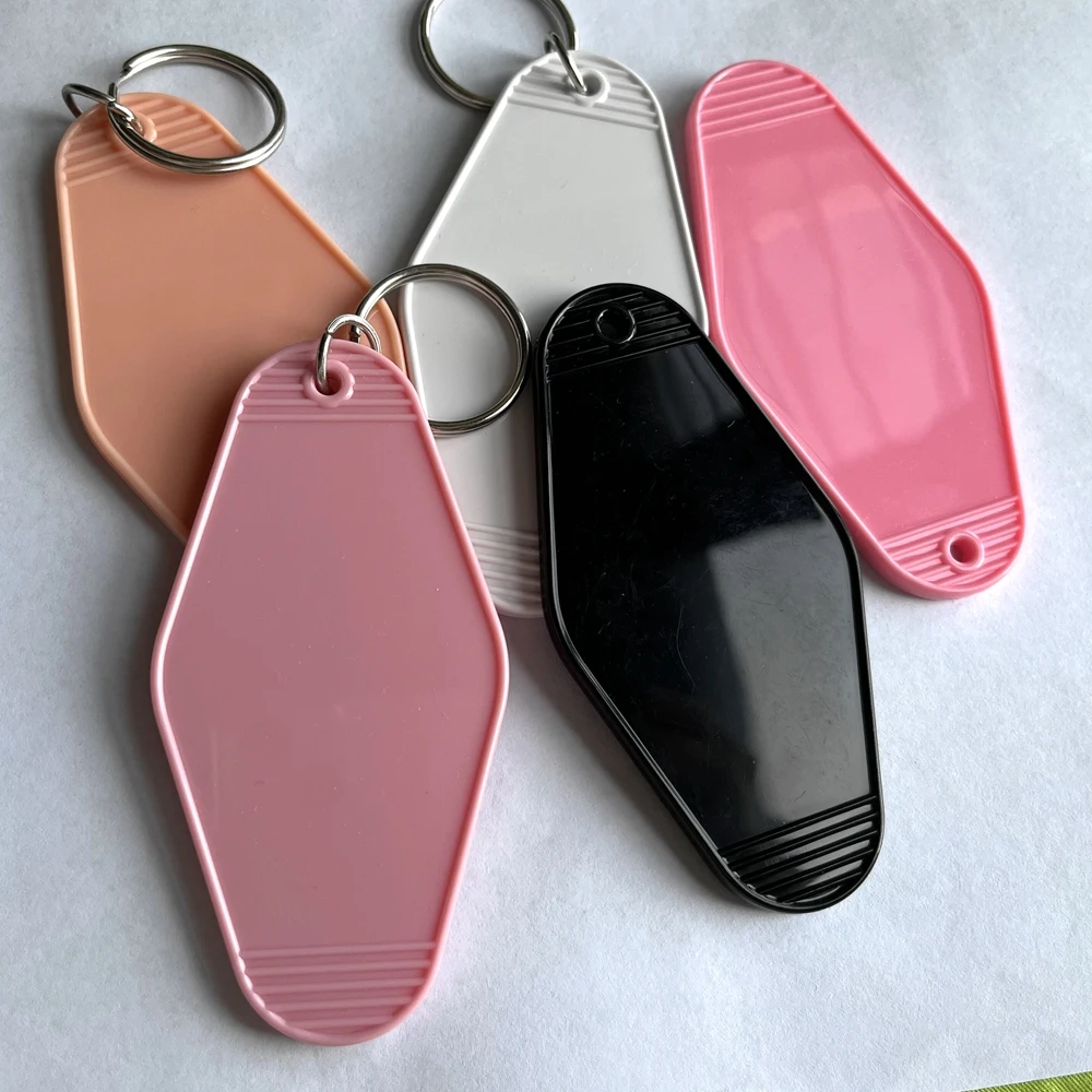 

10pcs DIY Blank Plastics Hotel Motel Movie Key Chains Tag Pendant Keychain Keyring Mail Box Gifts Custom Logo Free