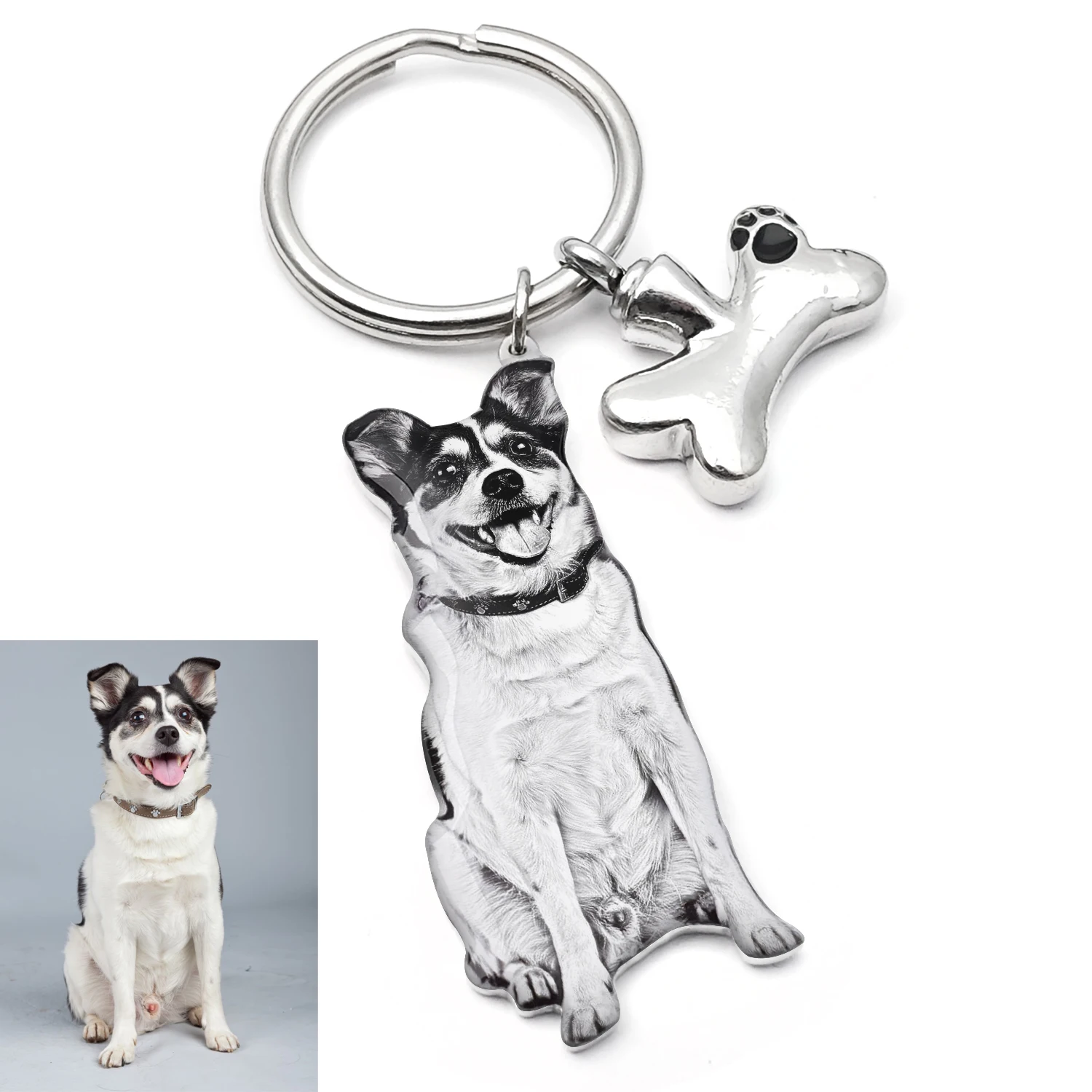 

Personalized Pet Memorial Gift Custom Photo Dog Urn Keyring Pet Picture Keepsake Cat Puppy Bone Ashes Urns Cremation Keychain