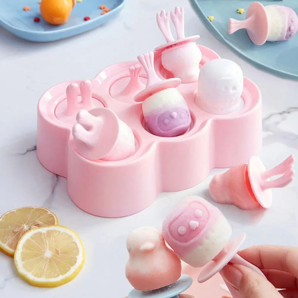 

6/8 Grids Ice Cream Mold Ice Mould Handmade Dessert Popsicle Mold For Freezer Fruit Ice Cube Maker Reusable Mold For Ice Cr R9g4