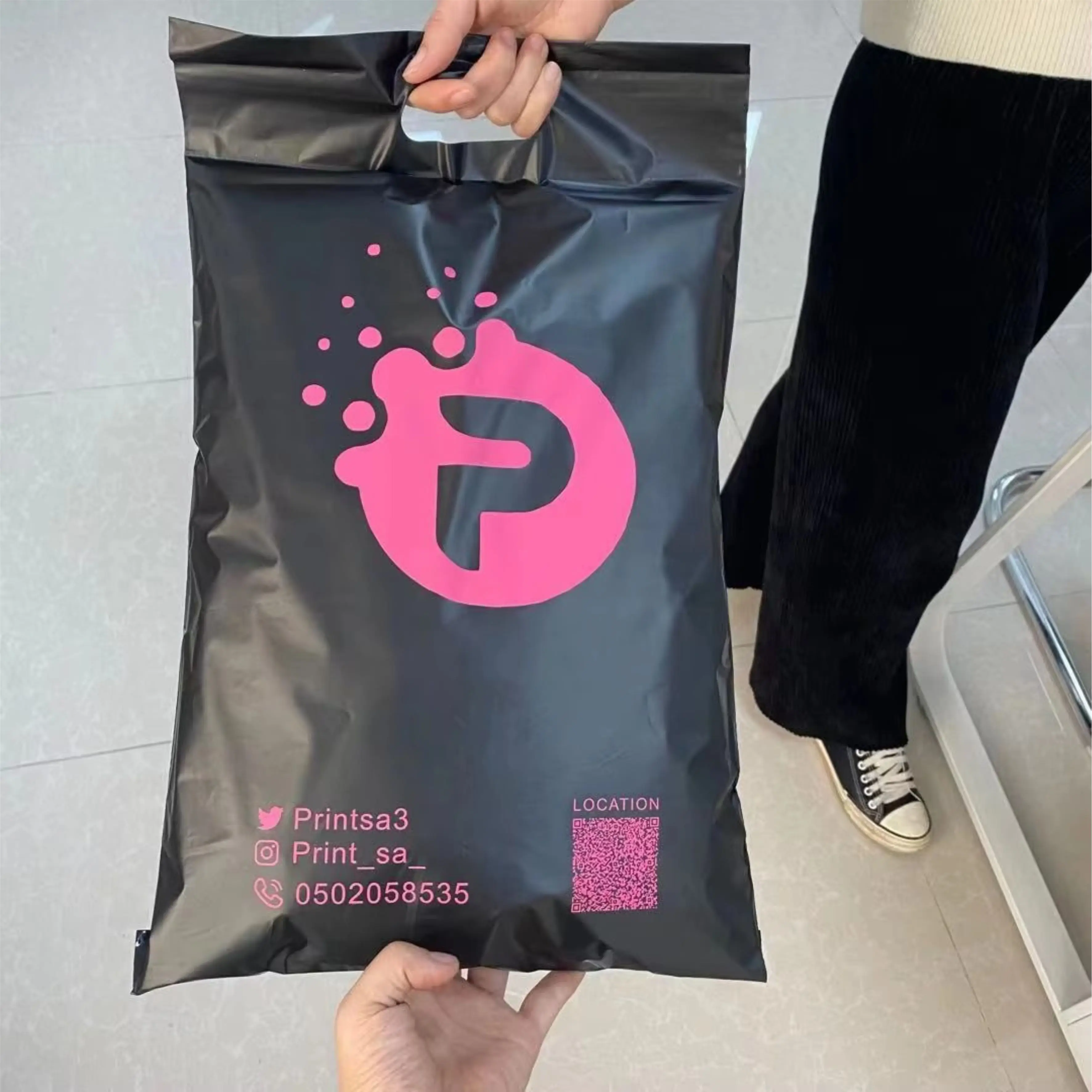 OME биоразлагаемые высококачественные черные матовые сумки на заказ из