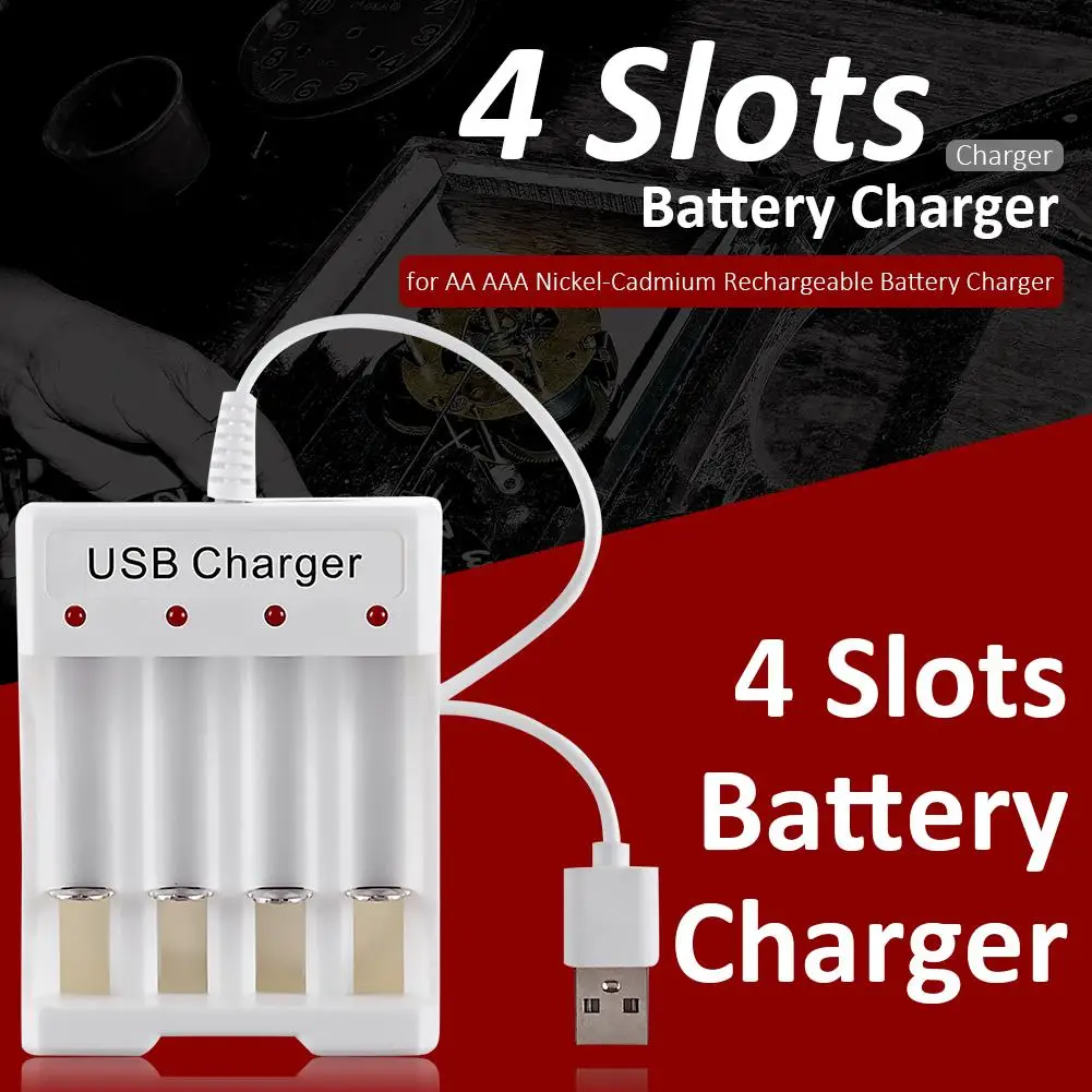 

4 Slots Smart Battery Charger Wear Resistance Light Weight Safety Nickel Hydrogen AA AAA Independent Battery Charger