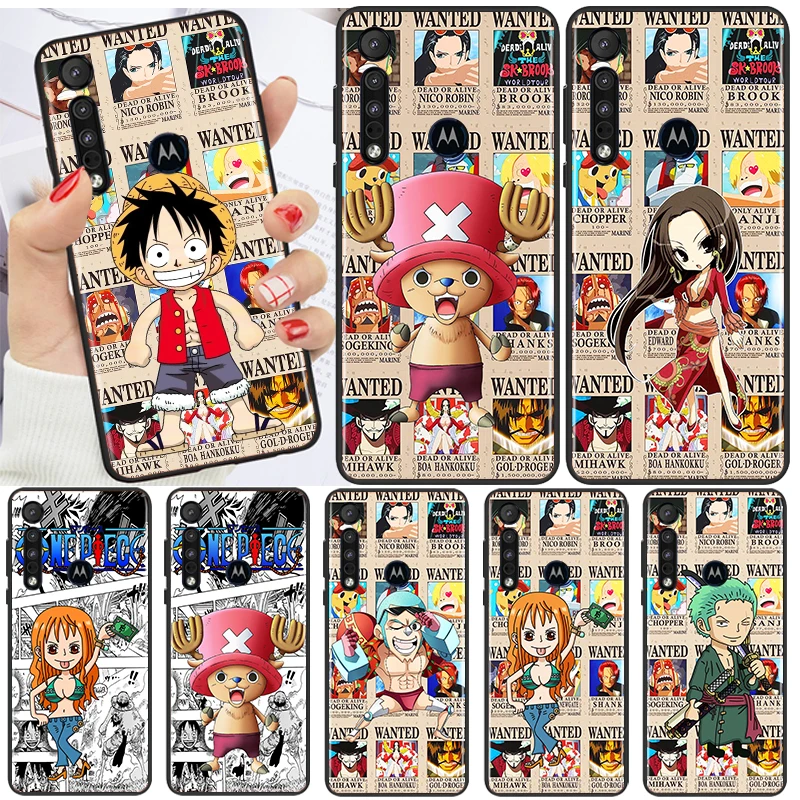 

Poster Anime One Piece For Motorola Moto G9 G8 E7 G Stylus Power Lite One Macro Hyper Fusion Edge Plus Black TPU Phone Case