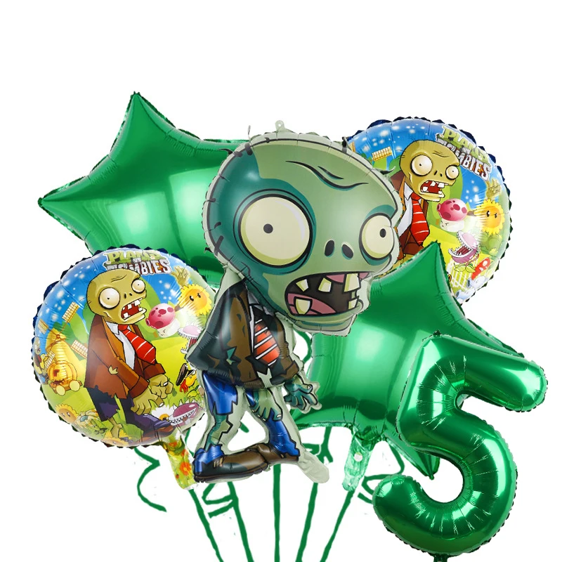 Фото Горячая игра P-Plants vs Z-Zombiesed, набор декора для дня рождения, посуда, скатерть, воздушные шары, топпер для торта, фон, товары для детской вечеринки №3
