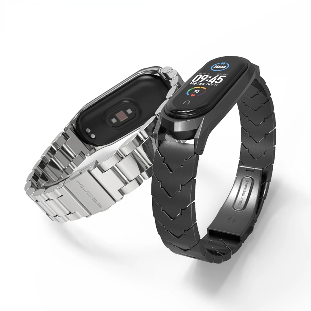 

for Mi Band 6 Strap for Mi Band 6 5 4 3 Metal Wristbands Bracelet for Xiaomi Mi Band 5 Correa NFC Global Replacement Wrist Belt