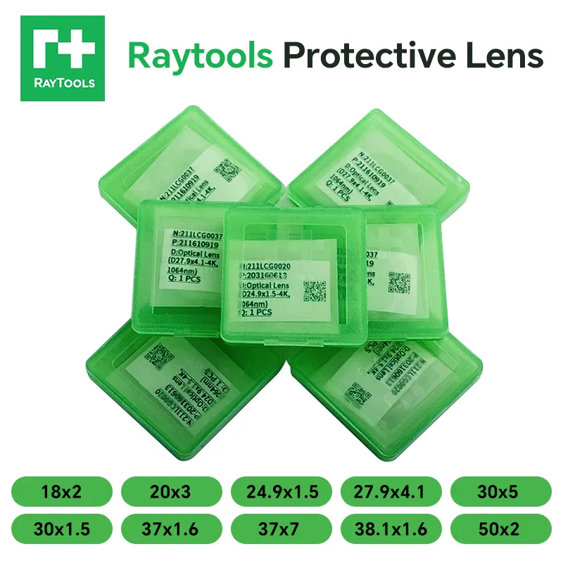 

Оригинальная защитная линза Raytools 24,9x1,5 27,9x4,1 37x7 30x5 18x2 Защитная линза для волоконного лазера Raytools BM111 BM110 BM109