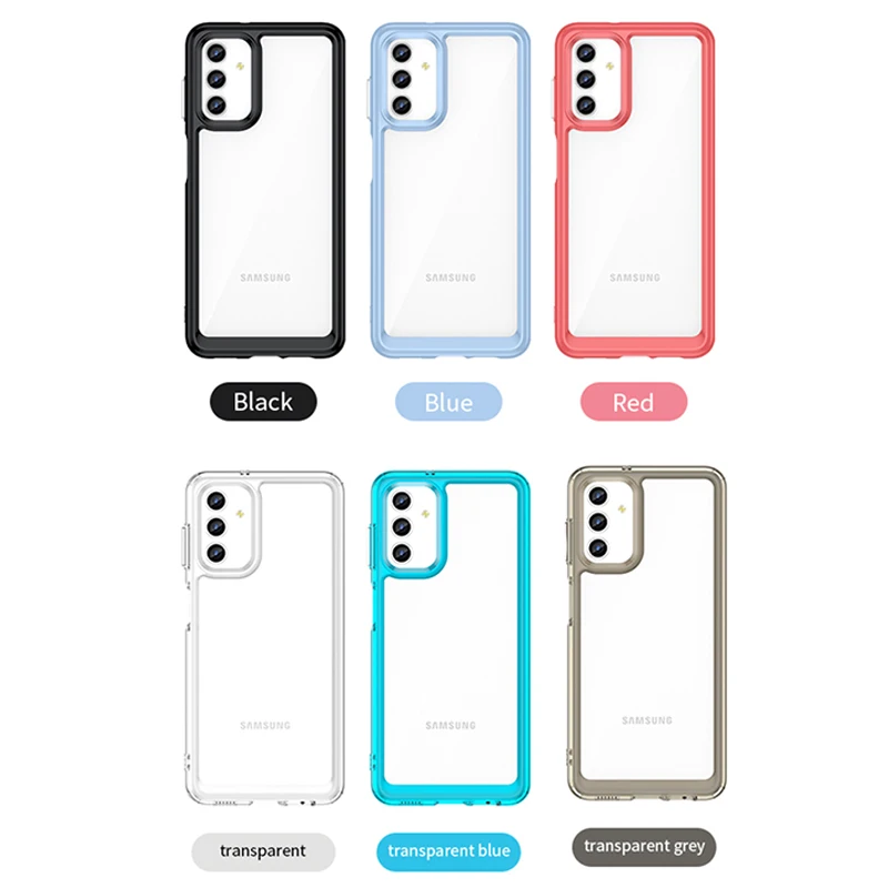 For Cover Samsung Galaxy A04S Case Samsung A04S Capas Shockproof Luxury Phone Back Bumper Transparent Colour Clear Samsung A04S