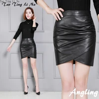 tao ting li na new fashion genuine sheep leather skirt 18k163