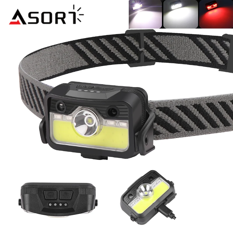 LED Headlamp XPG+COB Headlight Zoomable Fishing Camping Head Lamp Waterproof Built in Rechargeable Battery Working Light Outdoor