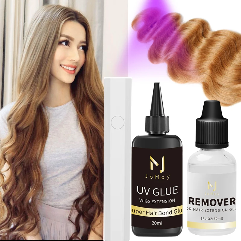 Набор УФ-клея для наращивания волос JOMAY аксессуары удаления с искусственных 30 мл