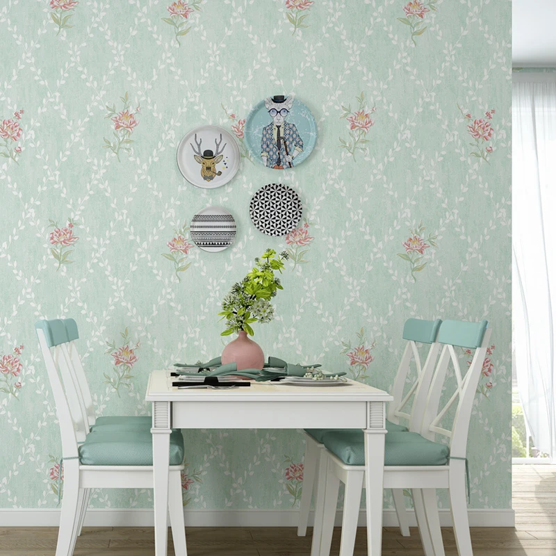 

European Nordic Style Pastoral Flower Wallpaper Living Room Bedroom Room Non-woven Wallpaper Wallpapers for Living Room ZS