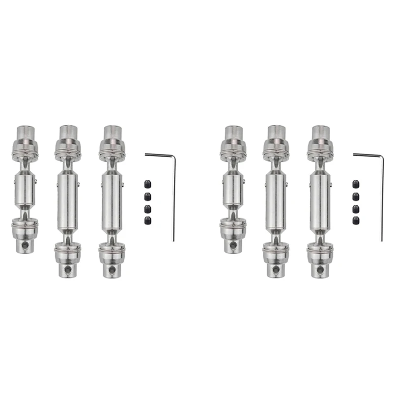 

6Pcs Metal Drive Shaft CVD For WPL B16 B36 Q60 Q63 Q64 MN77 FY004 6WD 1/16 RC Car Upgrade Parts,1