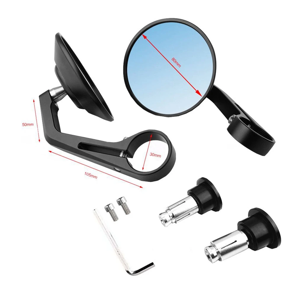 Мотоциклетное зеркало заднего вида черное 7/8 дюйма круглое CNC Cafe Racer запчасти для