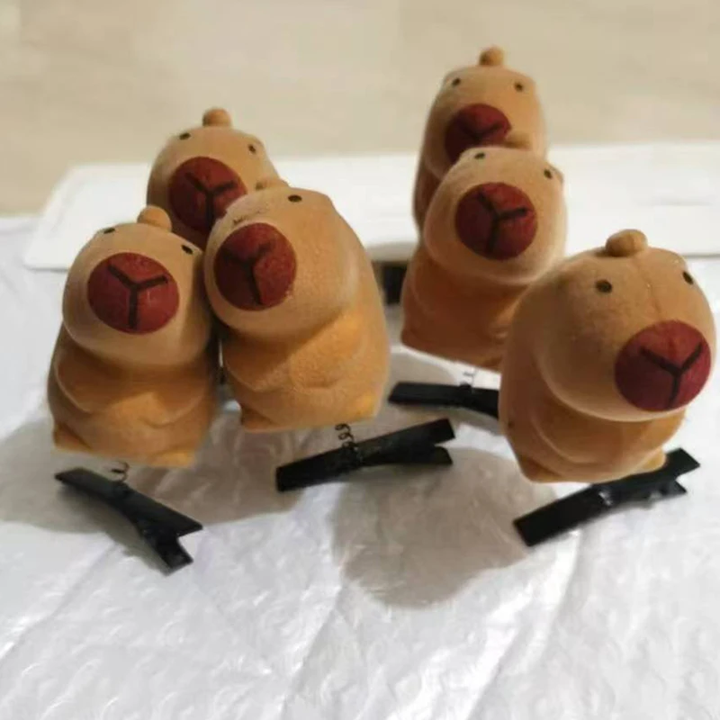 2 шт. плюшевая заколка с рисунком 3D капибары детские забавные заколки для волос