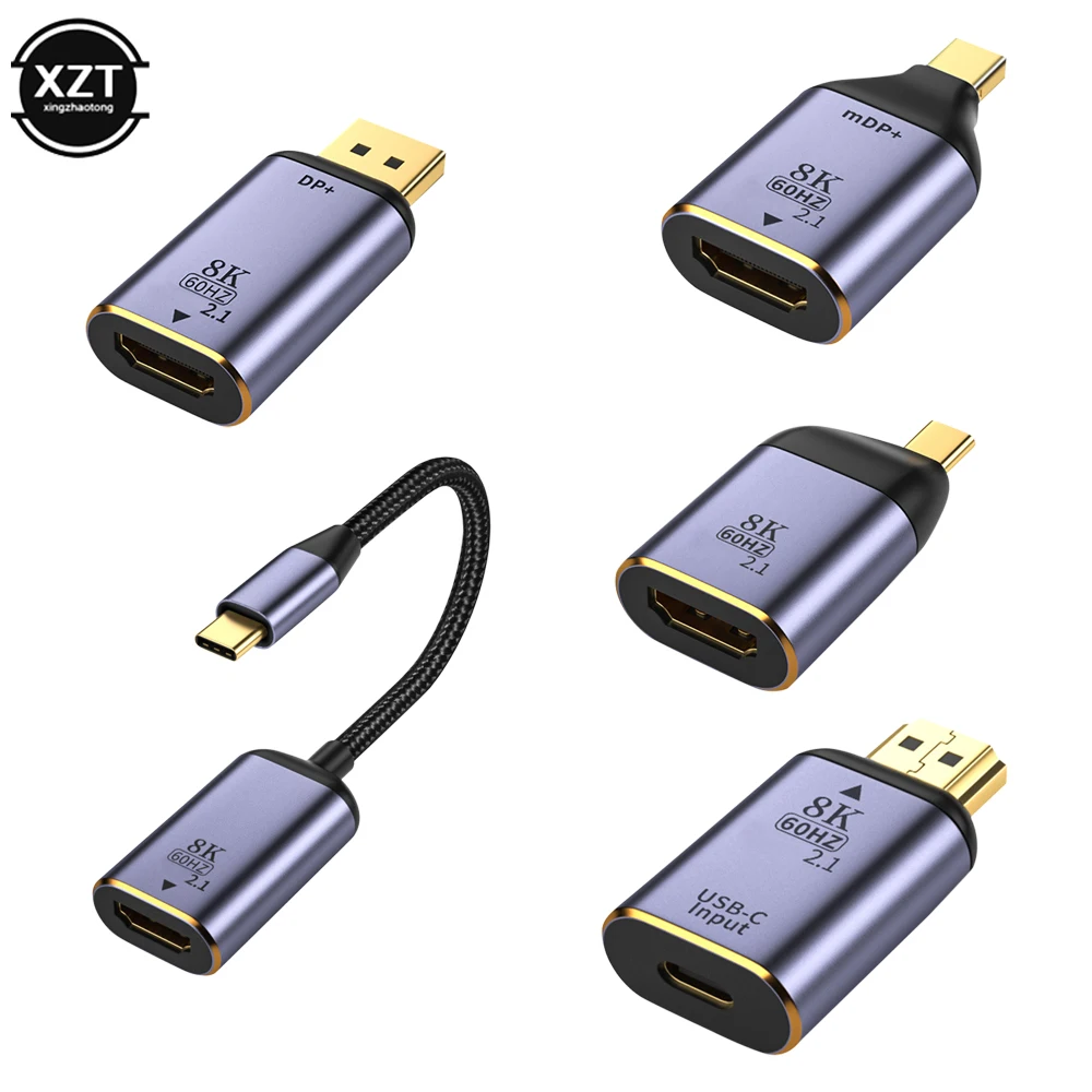Переходник 8K Type-C на HDMI-совместимый/DP/mini miniDP 8K HD, Конвертеры видео 4K, адаптер, конверсионная головка 4K 60 Гц USBC Тип C Hub