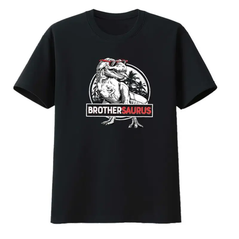 

Brother Saurus Dinosaur T Rex Cotton T-shirts Cartoon Fashion Dinosaur Style Men Clothing Men's Shirt Comfortable Camisetas Cool