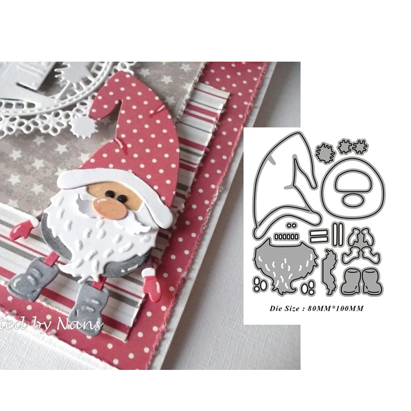 

Santa Claus Decoration Frame Scrapbooking Metal Cutting Dies New 2022 Embossing Stencil Craft Die Cut Christmas Card Making