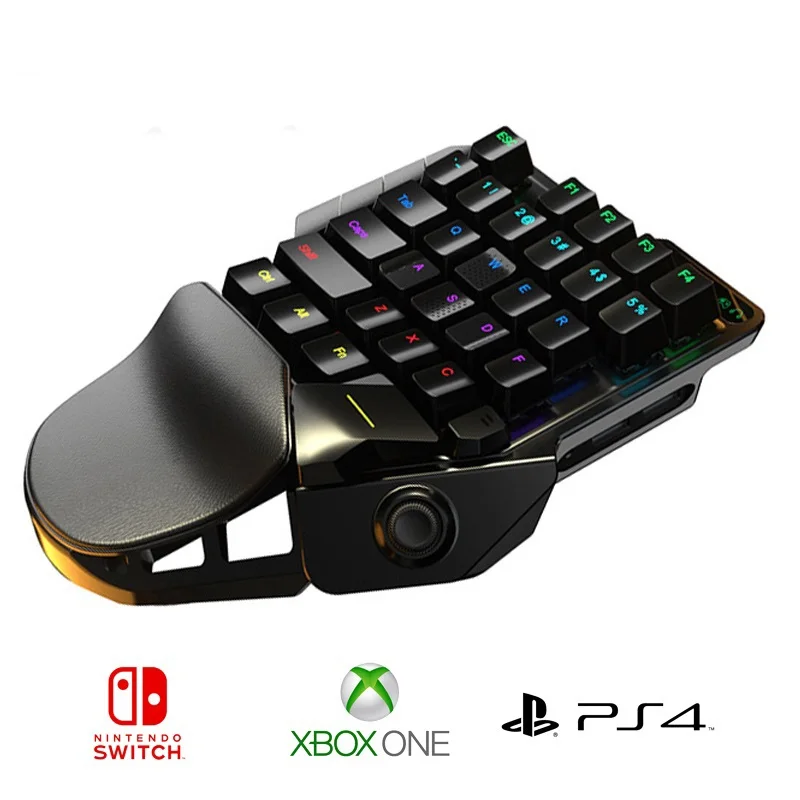 

Механическая игровая клавиатура для Switch XBOX PS4, проводной программируемый игровой контроллер с RGB подсветильник кой и двумя USB-портами