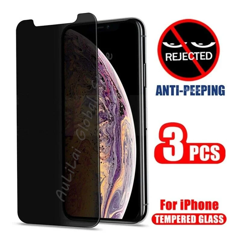 

3PCS Privacy Screen Protector Tempered Glass for iPhone 11 12 13 PRO XS MAX Mini X XR Anti Spy Glass Film 7 8 6 6s Plus se2020
