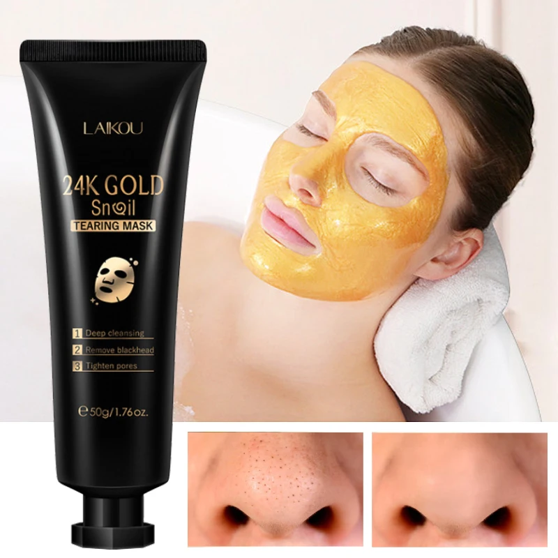 

50g 24k Gold Snail Essence Clean Facial Mask Moisture Anti Wrinkle Anti-Aging Remove Blackheads Oil Control Compact Brighten
