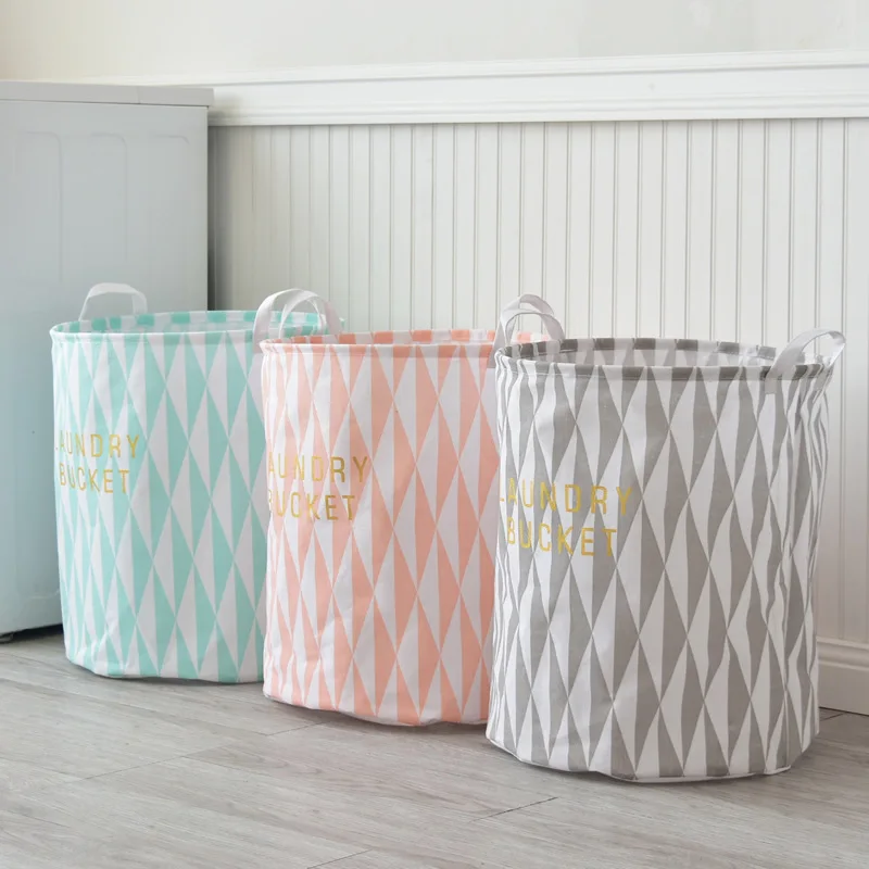 

Foldable Home Storage Basket High capacity Laundry Basket Toy Storage Printing Cotton and Linen Portable Waterproof