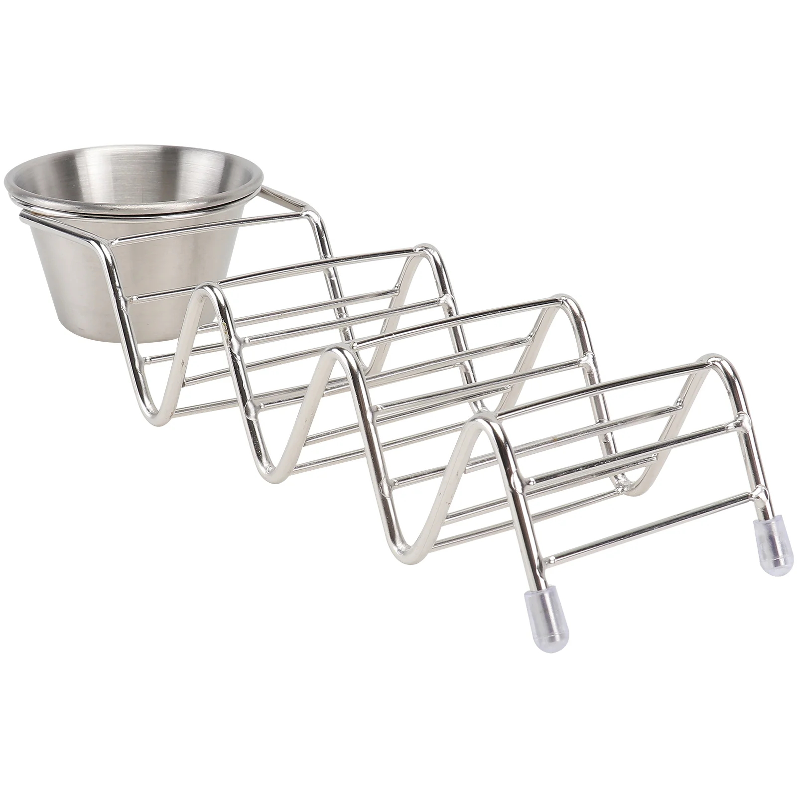 

Taco Holder Stand Tray Stainless Steel Pancake Rack Display Truck Plate Target Crepes Mexican Sauce Baking Serving Shell Stands