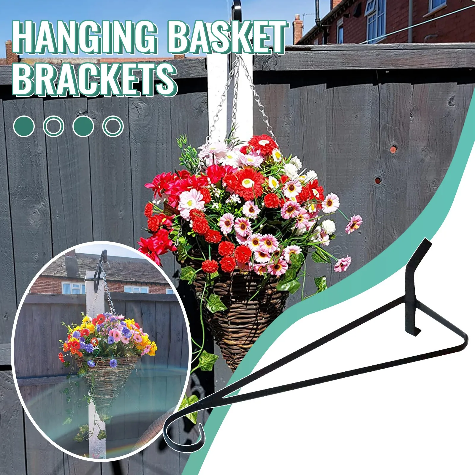 Металлическая настенная подставка для растений крючки подвесная корзина в