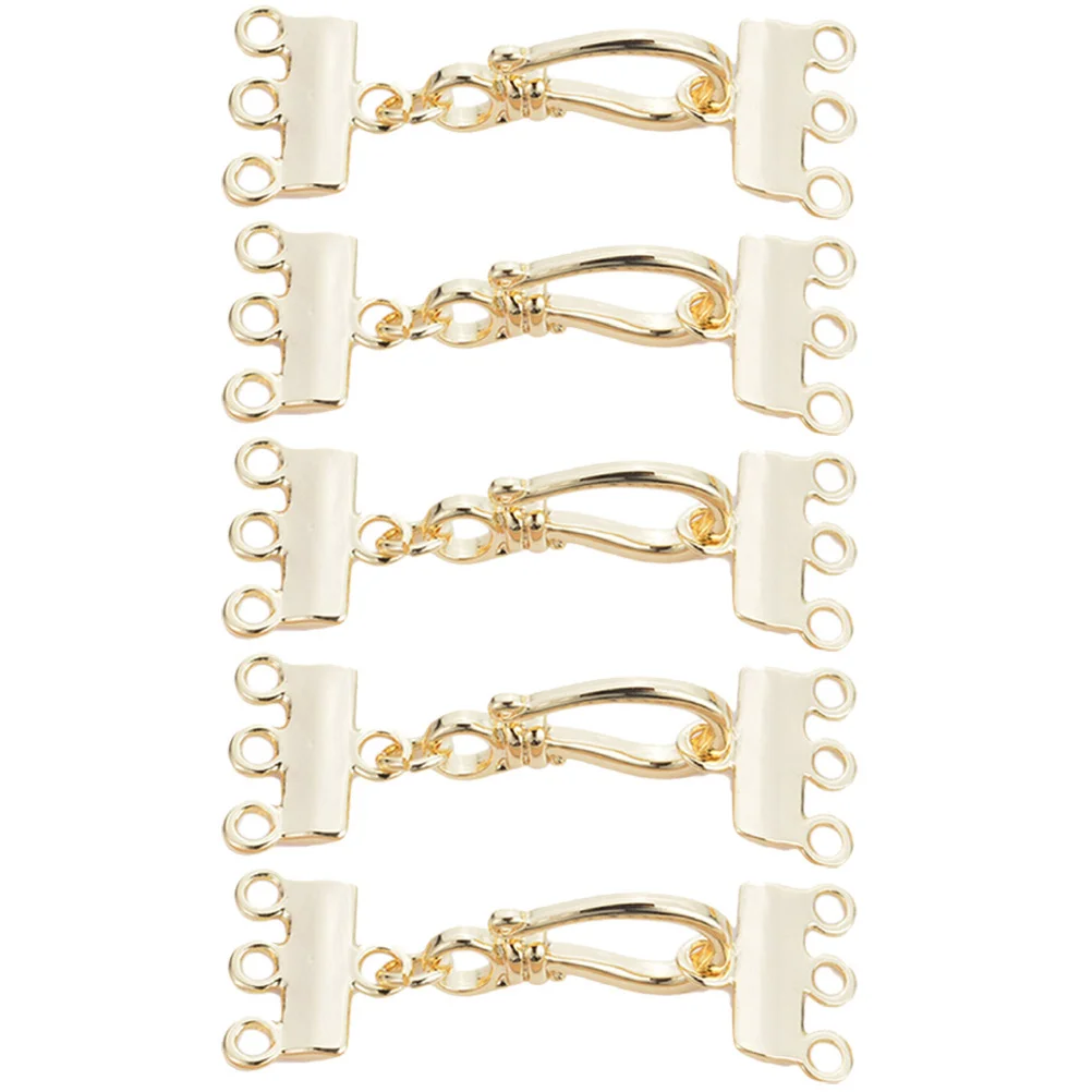 

Necklace Chain Jewelry Fastener Hook 3 Strand Clasps Layering Bracelet DIY Buckle