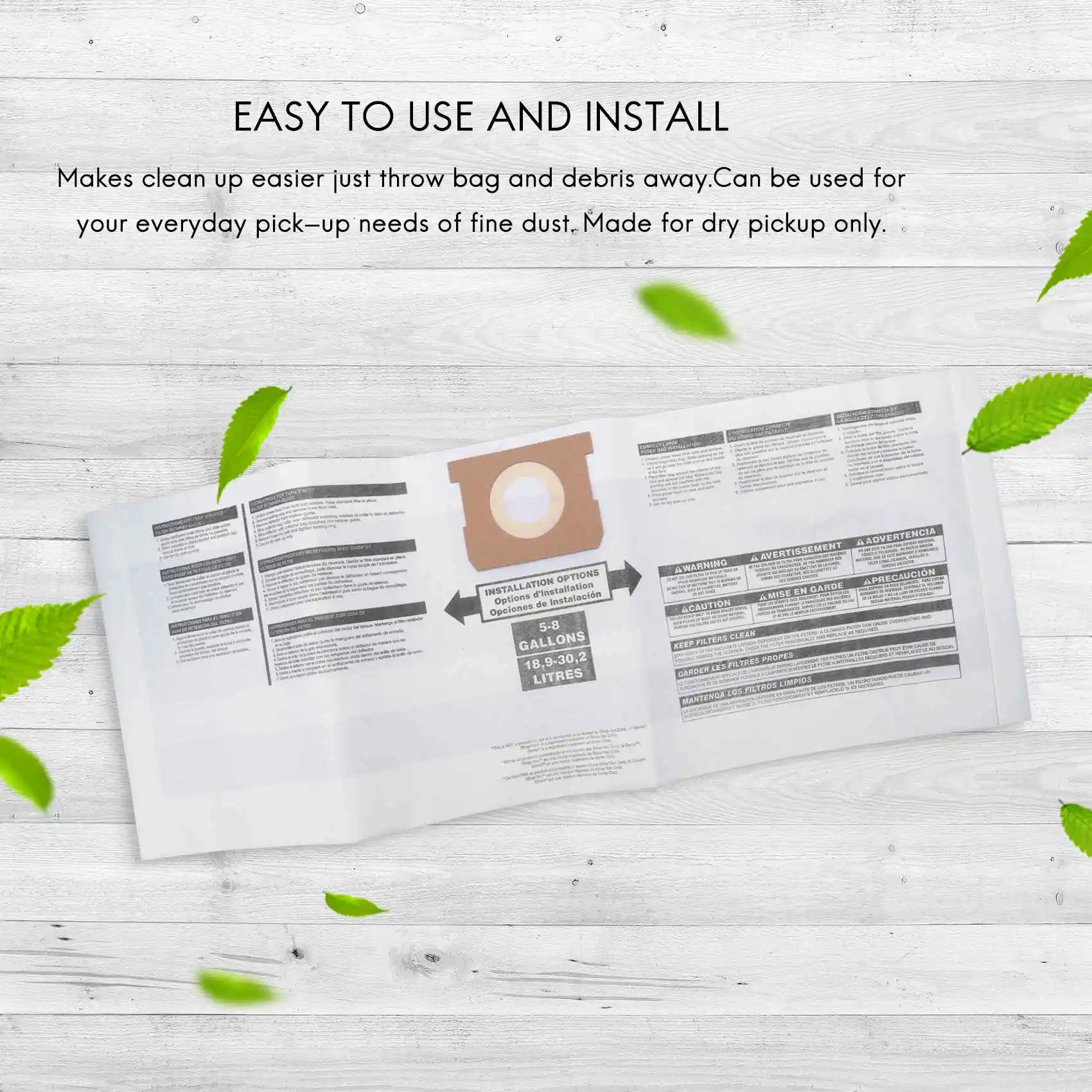 Мешки для пылесоса сухой и влажной уборки 5 шт.