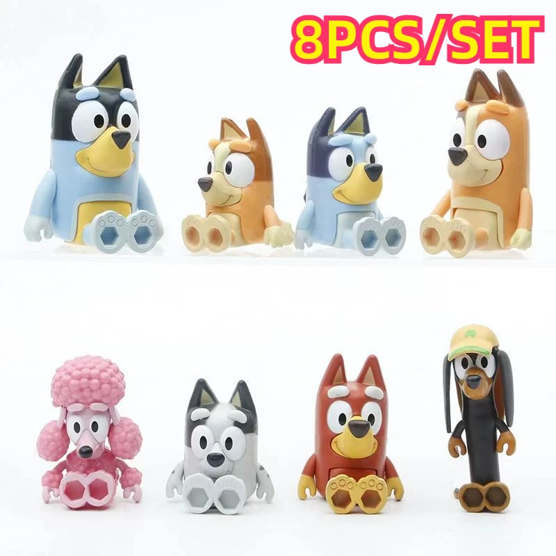 8 шт./компл. модель синей Бинго аниме фигурки игрушечные подвижные суставы