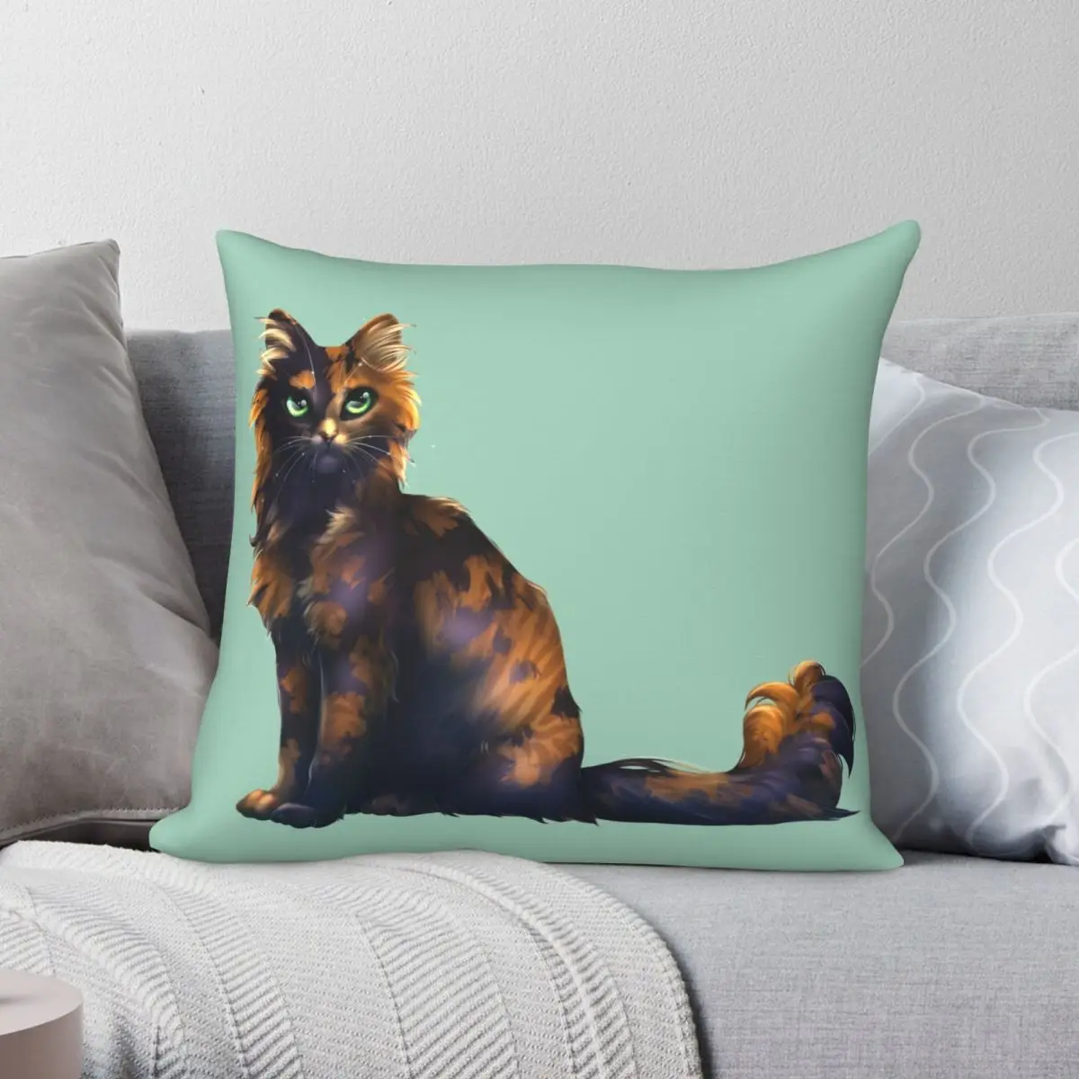 

Квадратный чехол для подушки Spottedleaf, полиэстеровый льняной бархатный чехол с узором на молнии, декоративный чехол для подушки, чехол для подушки 45x45