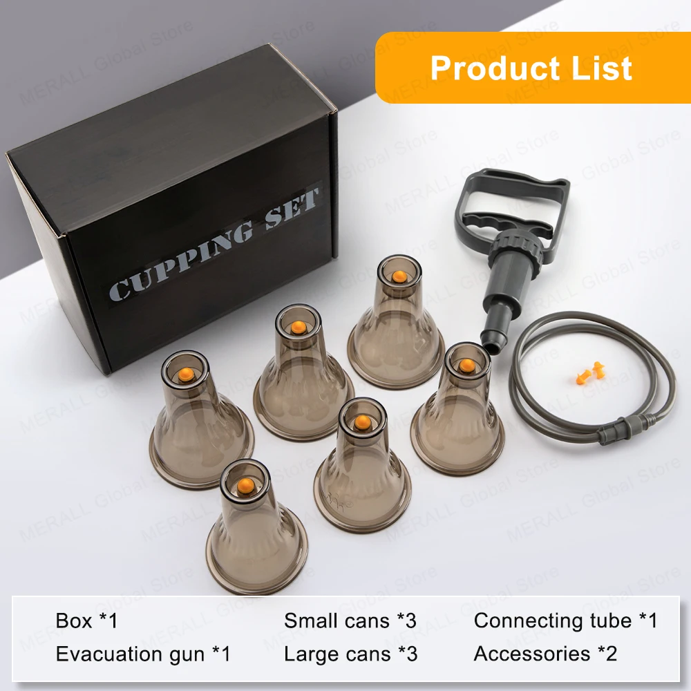 6-х баночный вакуумный набор для скребков тела массажер с подогревом на присоске