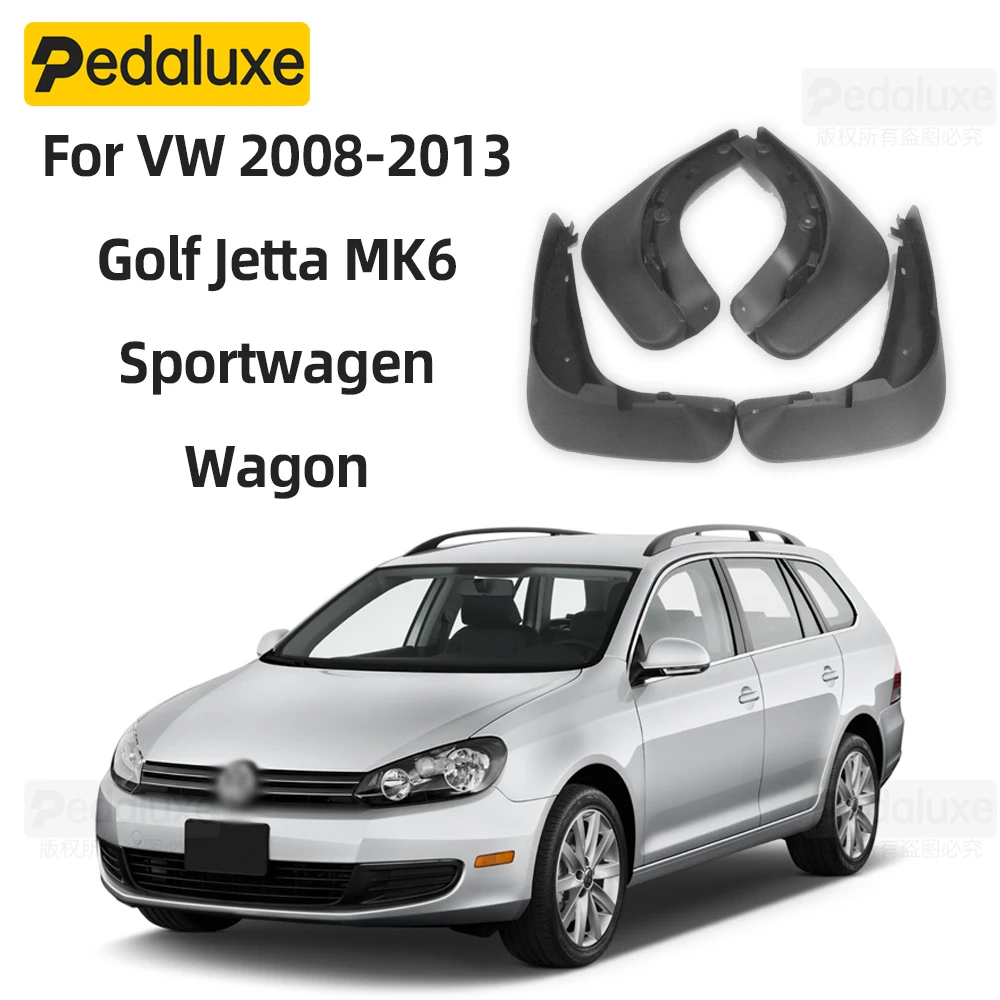 New Set Splash Guards Mud Flaps For VW 2008-2013 Golf Jetta MK6 Sportwagen Wagon