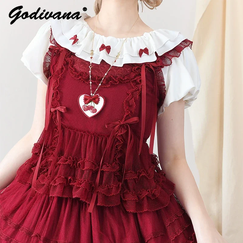 Кружевной сетчатый жилет Fairy в горошек и юбка SK комплект из 2 предметов наряды для