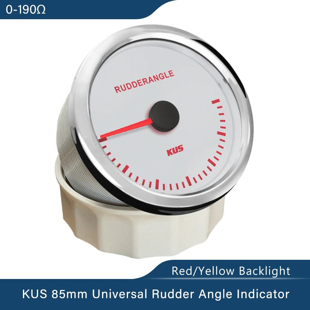 

New KUS Rudder Angle Indicator 52mm(2") /85mm (3-3/8") with Red/Yellow Backlight for Boats Ship Yachts