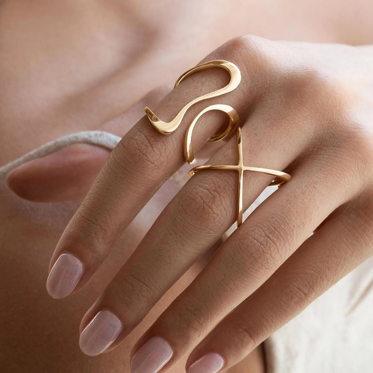 Фото Yori кольцо из нержавеющей стали новый дизайн металлическое 18 K PVD покрытое кольцо 2024 Colorfast популярное женское ювелирное изделие №2