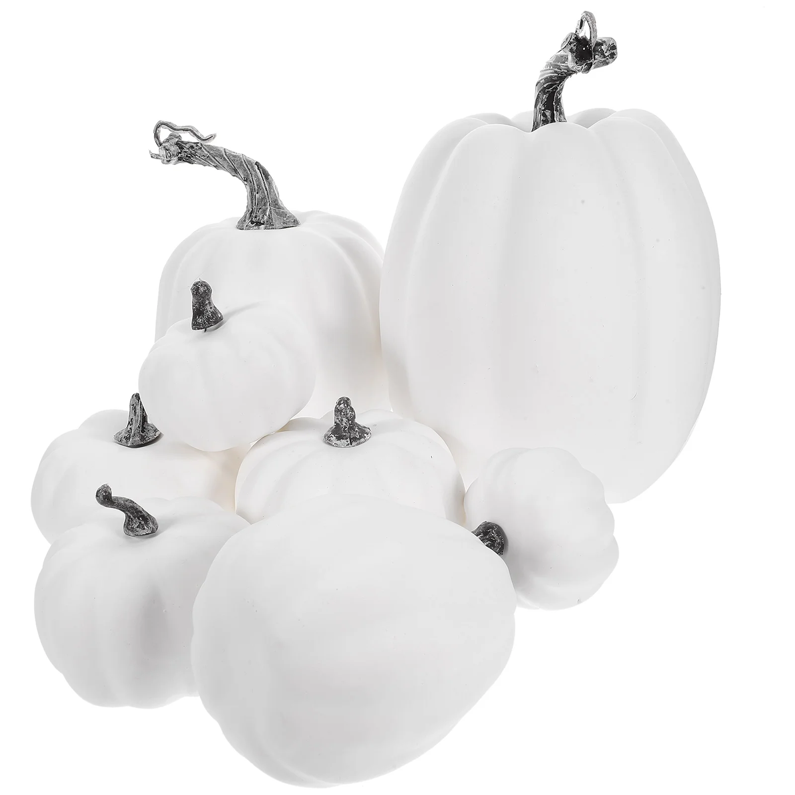 

8 Pcs Halloween Decor Pumpkin Ornament Decorate Small Pumpkins Artificial Fall Decorations Home White Foam